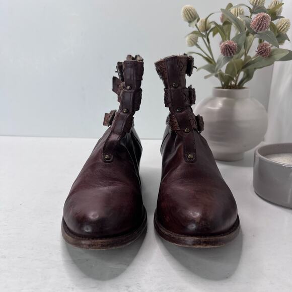 Freebird by Steven Roper Distressed Leather Western Ankle Boots Brown Women's 9 - Picture 3 of 10